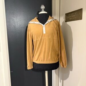 Urban Outfitters Yellow Orange Quarter Snap Fleece Pullover